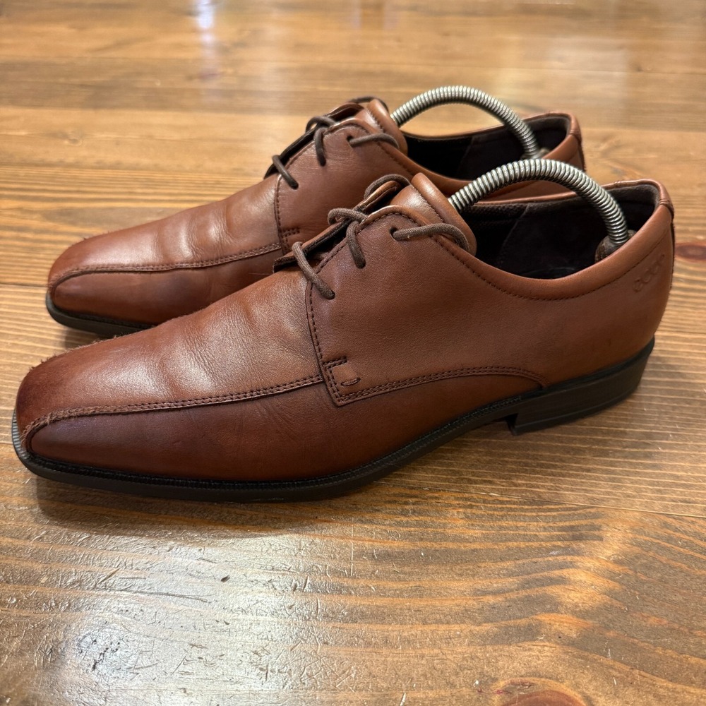 Ecco Edinburgh Leather‎ Dress Shoes Brown Mens Sz EU 44 (US 10-10.5) Excellent